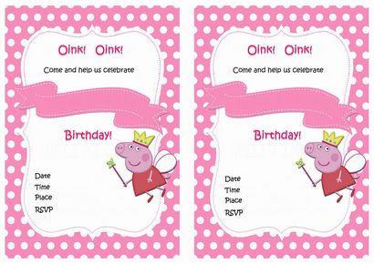 Peppa Pig anniversaire Invitations