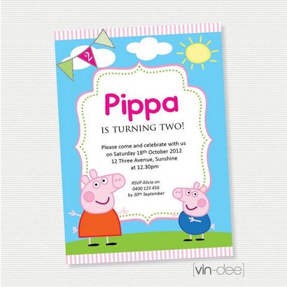 Peppa Pig anniversaire Invitations