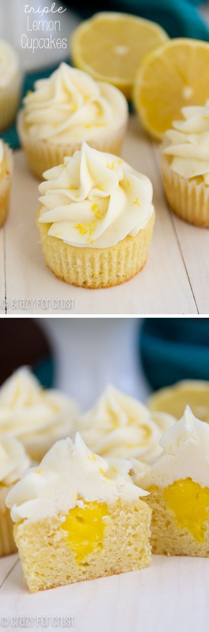 Perfekte Triple-Lemon Cupcakes - Crazy for Crust