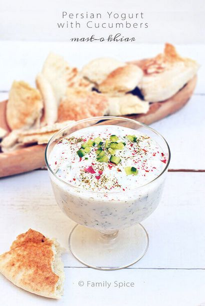 Yogourt persan avec concombre (Mast-o Khiar) - Famille Spice