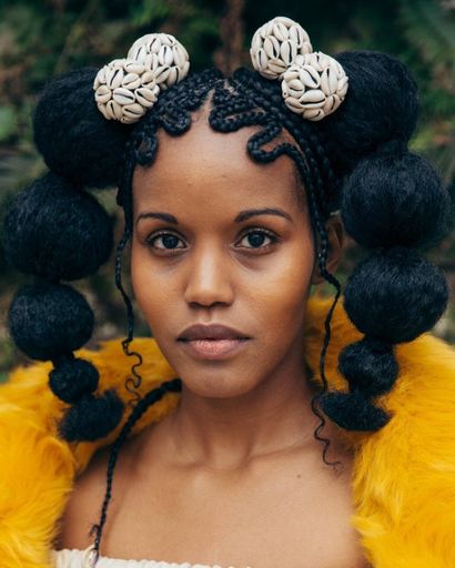 Tresses Pièce de photos Solange M'a Souhaitant Plus Noir Adulte Femmes Wore Cornrows, Noir Fille avec