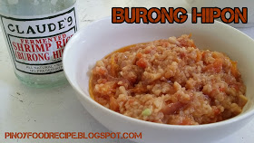 Pinoy Food Recipes ginisang Burong Kanin na peut Hipon (sautées aux crevettes fermentées de riz)