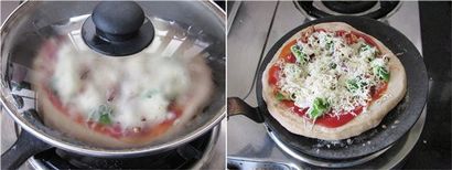 Pizza Sans four, pas de pizza de levure, Pizza On Tawa, La cuisine est facile