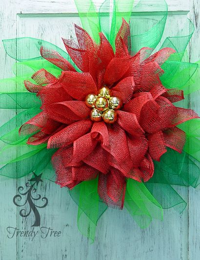 Poinsettia Couronne Tutorial - Tendance Arbre Blog, décor de vacances Inspiration, Tutorials couronne, vacances