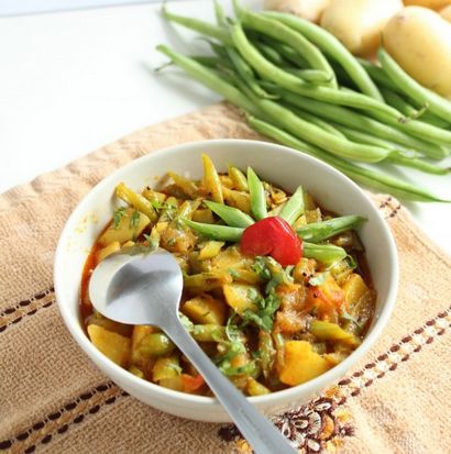 Pommes de terre haricots verts Sabzi Recette - Comment faire le curry de haricots verts de pommes de terre