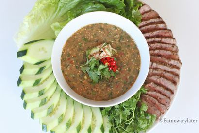 Prahok Dipping Sauce mit Steak, jetzt essen Später Cry