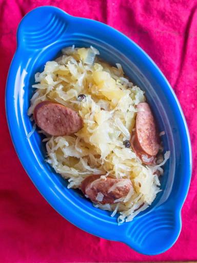 Pressure Cooker Kielbasa und Sauerkraut - Dad kocht Abendessen