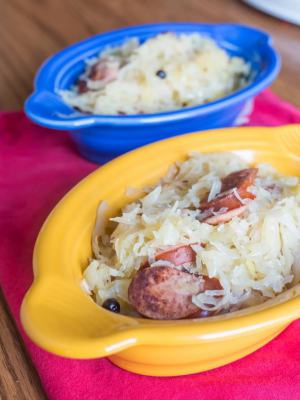 Pressure Cooker Kielbasa und Sauerkraut - Dad kocht Abendessen