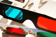 papier personnalisé promotionnel imprimé sur mesure lunettes 3D, carton, polarisé, décodeur - Lunettes 3D