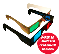 papier personnalisé promotionnel imprimé sur mesure lunettes 3D, carton, polarisé, décodeur - Lunettes 3D