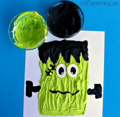 Puffy peinture Frankenstein Craft pour les enfants - Crafty Matin