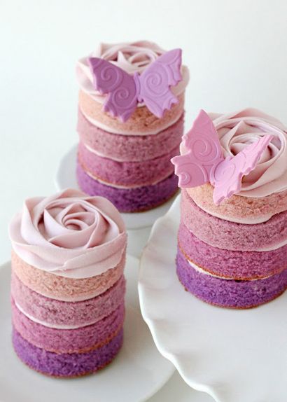 Pourpre Ombre Mini gâteaux - Treats glorieuses (comment faire des gâteaux individuels de taille) Pourpre Ombre Mini gâteaux - Treats Glorious