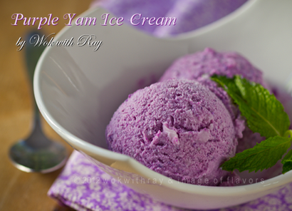 Violet Yam crème glacée Recette (sport de noix de coco violet) Violet Yam crème glacée Recette