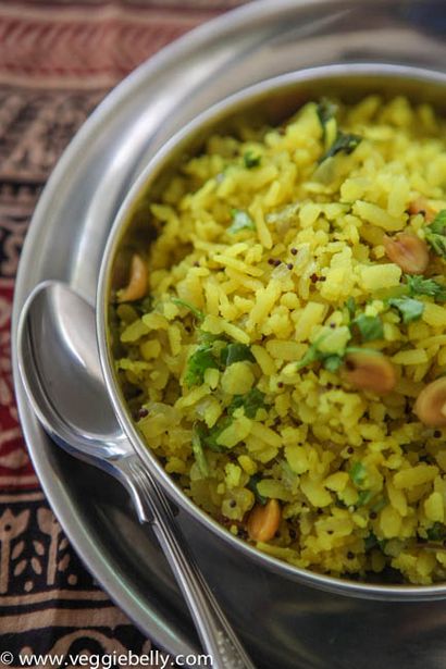 Rapide Poha (aplanie riz) Recette, Veggie ventre, végétarienne Recette