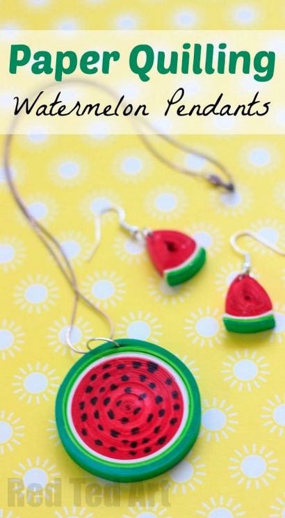 Quilled Pendentif pastèque - Red Ted Art - s Blog (pastèque) Quilled pastèque Pendentif - Red Ted Art - s Blog