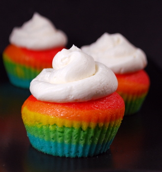 Regenbogen-kleine Kuchen - Backen Bites