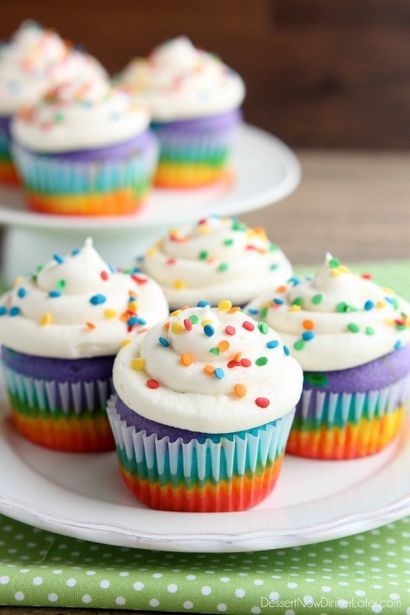 Regenbogen-Cupcakes (Video) - Dessert Jetzt, Abendessen später!