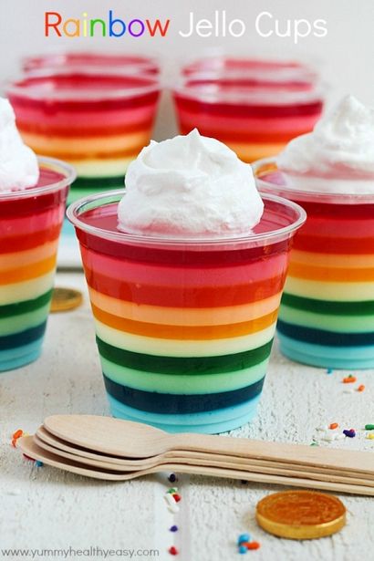 Regenbogen Jello Cups - Yummy gesunde Leicht