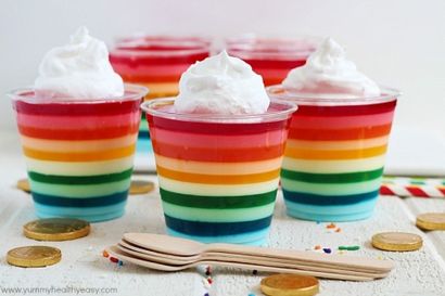 Regenbogen Jello Cups - Yummy gesunde Leicht
