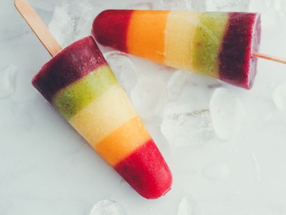 Arc-en-vrais fruits Ice Blocks, Familles Magazine