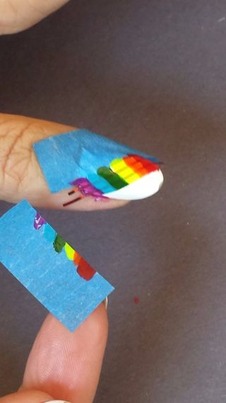 Regenbogen-Streifen Nägel 9 Schritte (mit Bildern) (Streifen) Regenbogen-Streifen Nägel 9 Schritte (mit Bildern)