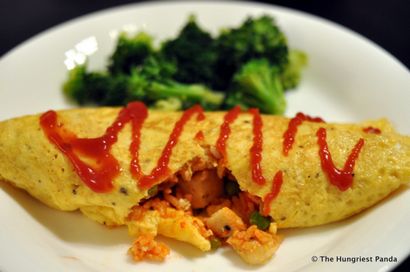 Recette omuraisu (Omelette Ketchup riz frit) - étape par étape, le panda le plus affamé