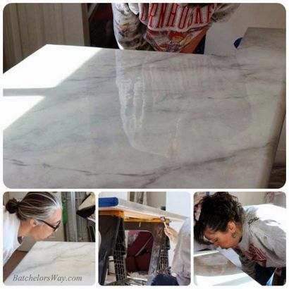 Remodelaholic, $ 30 Countertops Faux marbre bricolage