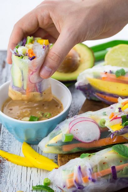 Reispapierröllchen mit Mango und Minze - Vegan Himmel