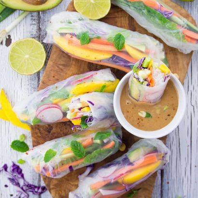 Rice Paper Rolls à la mangue et à la menthe - Vegan Ciel