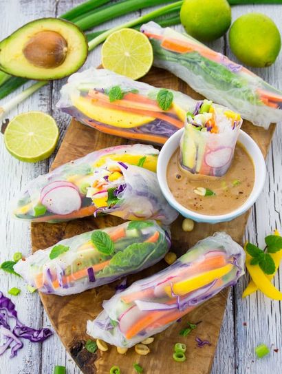 Rice Paper Rolls à la mangue et à la menthe - Vegan Ciel