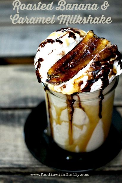 Rôti banane et caramel Milkshake