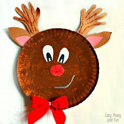 Rudolph Reindeer Pappteller Craft - Easy Peasy und Fun