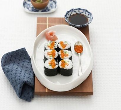 Salmon - Gurke Sushi rollt Rezept, BBC Good Food