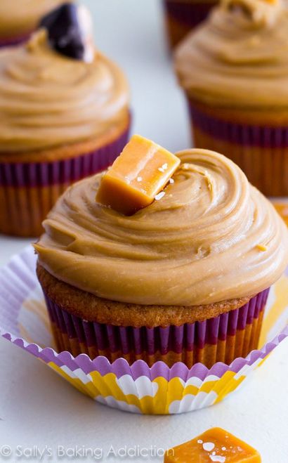 Triple Caramel Salted Cupcakes - Sallys cuisson Addiction