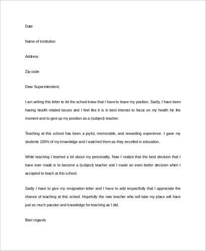 Exemple de lettre de démission - 7 Exemples en PDF