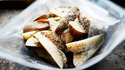 Assaisonné frites au four Recette française (cuit) Assaisonné frites au four Recette française