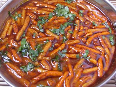Shev Bhaji Rezept, Sev Bhaji mit Maharastriyan Stil Soße, gesundes Gemüse Rezepte