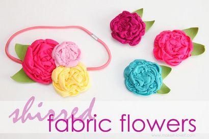 Gerafften Stoff Blumen aus Strickstoffresten hergestellt, Make It und Love It