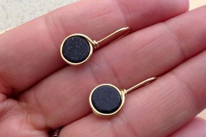 Simple pierres précieuses perles Boucles d'oreilles avec Earwires crochet français