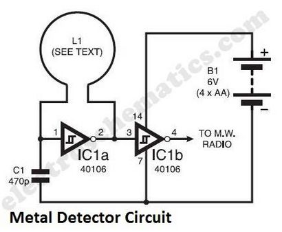 Circuit simple détecteur de métaux