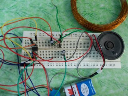 Einfacher Metalldetektor Schaltplan mit 555 Timer IC