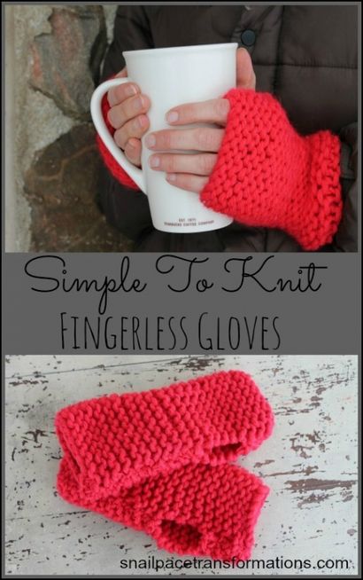 Simple à Gants en tricot Fingerless
