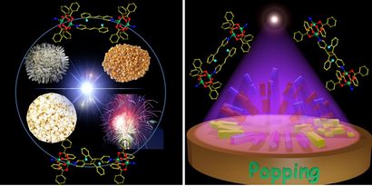 monocristaux danse sous la lumière UV