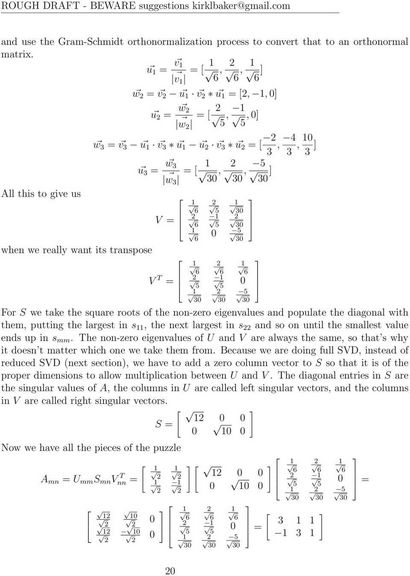 Valeur de décomposition Tutoriel Singulier