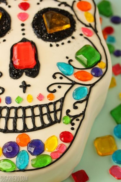 Schädel-Kuchen für Dia de los Muertos