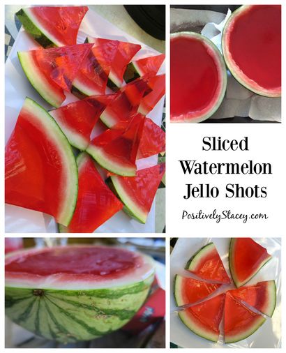 Geschnitten Watermelon Jello Shots - Positively Stacey