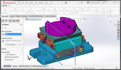 SOLIDWORKS 2016 Assemblée Miroir Caractéristiques