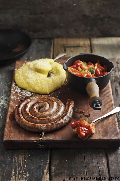 South African Wors, Pap und Sous (Boerewors, Pap und Sauce) Rezept, Blog Biltong