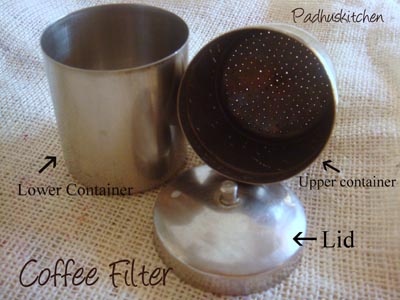 Filtre sud de l'Inde Café-Comment faire le café filtre, Padhuskitchen