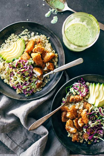 Poisson épicé Bols Taco avec Lime Slaw - Coriandre Pincée de Yum